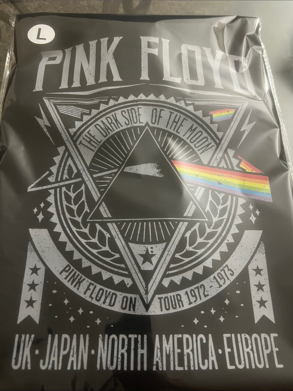 Pink Floyd Black Tee with Rainbow Prism Accent - Picture 3 of 3